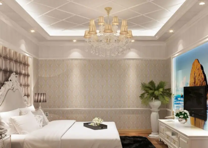 Plafon PVC Kamar Tidur Motif Garis